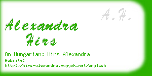 alexandra hirs business card